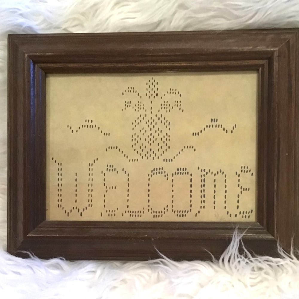 Vintage Designs with Scissors Framed Paper Cut-Out Wall Hanging